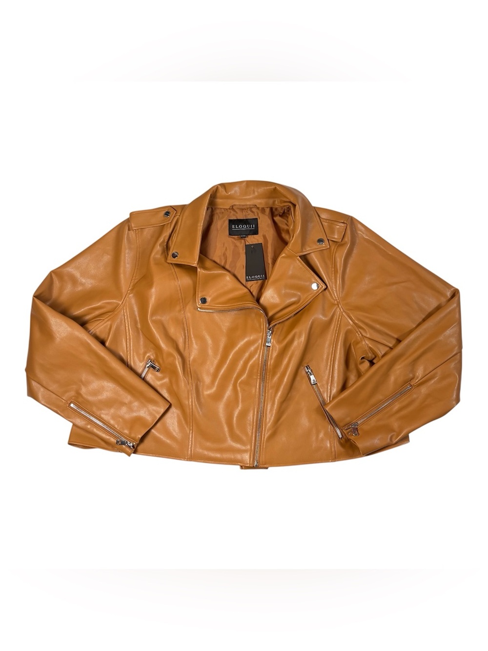 Eloquii Camel Faux Leather Jacket